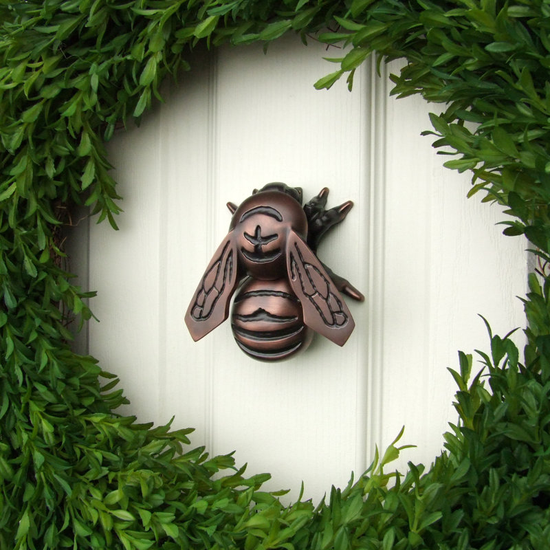 Heurtoir de porte bourdon, H 4,5 po x l 4,5 po x P 2 po, Bronze huilé