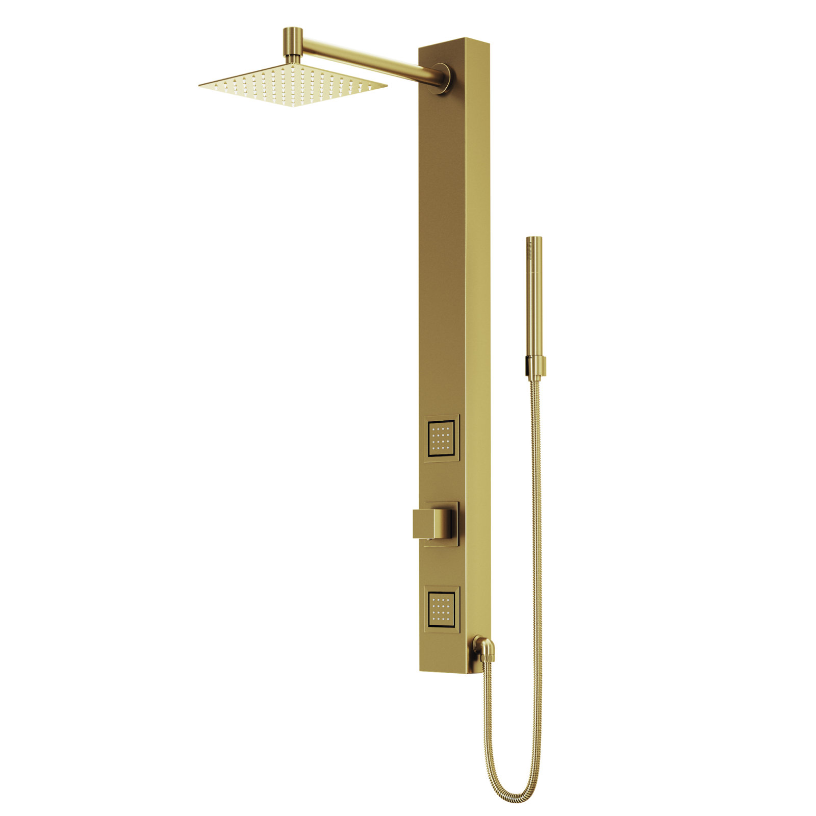 Orchid 2-Jet Shower System with Hand Wand, Matte Brushed Gold