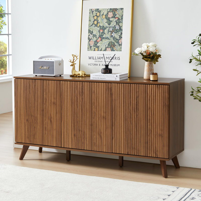 Buffet cannelé avec rangement