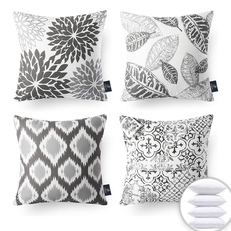 Ensemble de coussins décoratifs Modern Abstract, Bleu / café, polyester