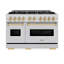 ZLINE Autograph 48" Classic Double Oven Dual Fuel Range w/ Champagne Bronze Accents-832285121-813394995