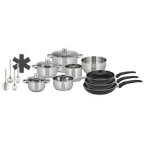 ELO Premium Multilayer Cookware Set 8 pieces high quality 3 layered  material, Stainless Steel, integrated measuring scale