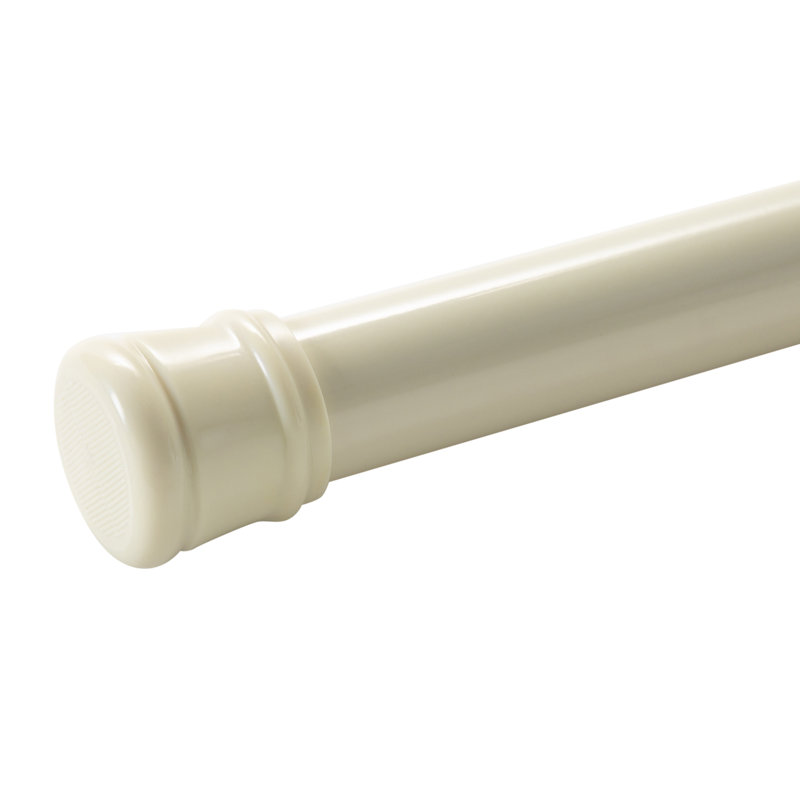 Beige Adjustable Tension Shower Curtain Rod 42-72 Inches