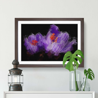 Purple Crocus Flower in Abstract - Picture Frame Graphic Art Print