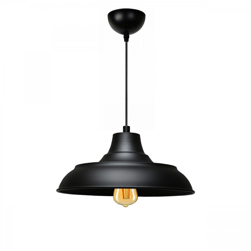 Élégant lustre en métal noir, 31,5 x 5,1 pouces, fabrication 100% métal | Hauteur totale: 31,5 po, type de douille: 1 x E27 de 40 W maximum | Parfait pour la salle à manger, le salon et le vestibule, design élégant et moderne
