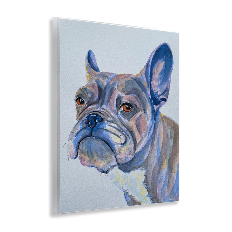 «Bulldog Watercolor Portrait», plaque murale par Tatiana Roberts