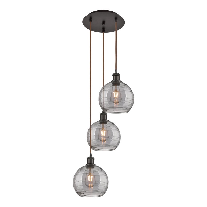 Luminaire suspendu 3 lumières Ellington, H 30,38 po x l 14,5 po x P 14,5 po, Bronze huilé