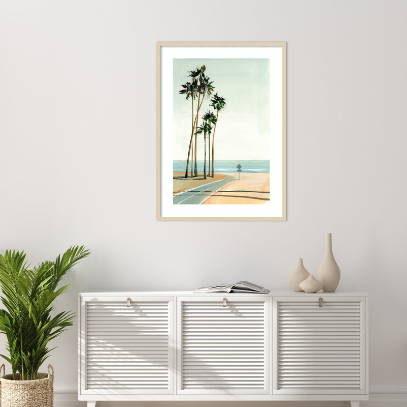 «Six Palms» par Brook Page, reproduction d'art murale en bois encadrée, H 41 po x l 30 po