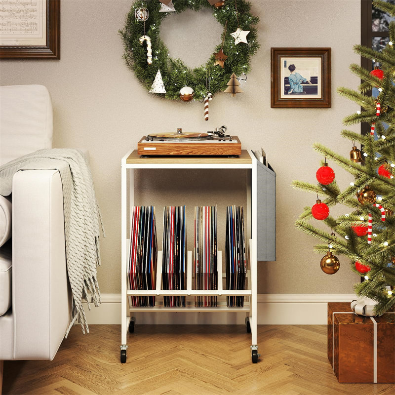 Manufactured Wood,Metal 64cm H Media Shelves, White/Beige