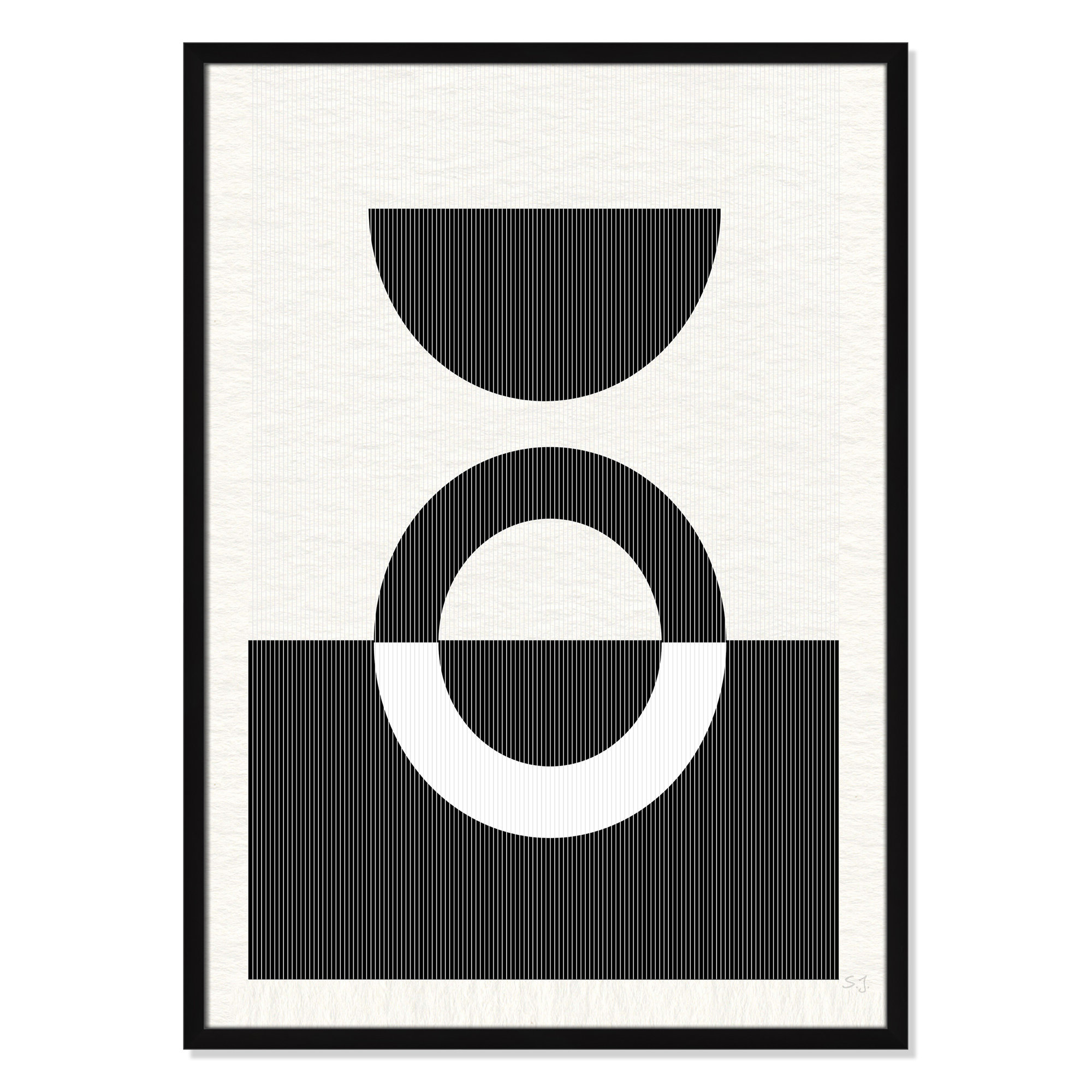 Eclipse III, Satin Black Framed, 35.5" H x 25.5" W x 0.75" D