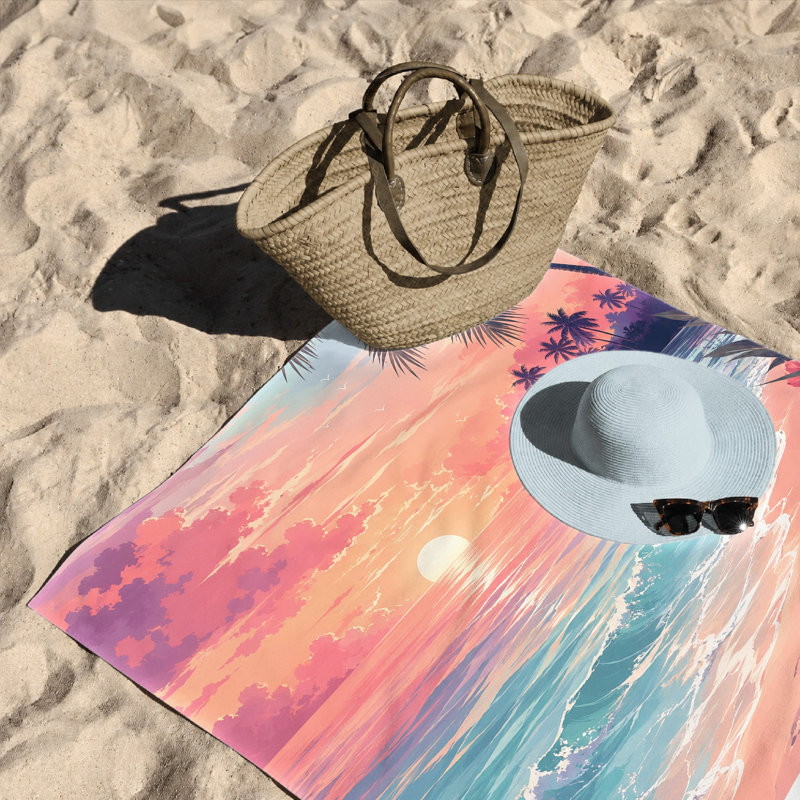 Serviette de plage 1PCS Vibrant Tropical Sunset