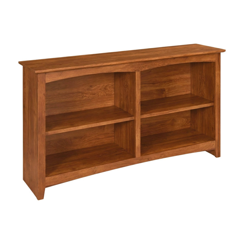 Malani 36" H Solid Wood Classic Bookcase, Golden Pecan, (2 Shelves) 29"H x 49.75"W x 12.875"D