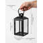 Lanterne en métal Sermont Spaces Living Fairmont, lanterne à bougie noire avec panneaux de verre, porte-bougie pilier pour décor intérieur et extérieur couvert, porche, mariage et foyer, carré 7,75 po x 11,25 po de hauteur-137252274-137252275