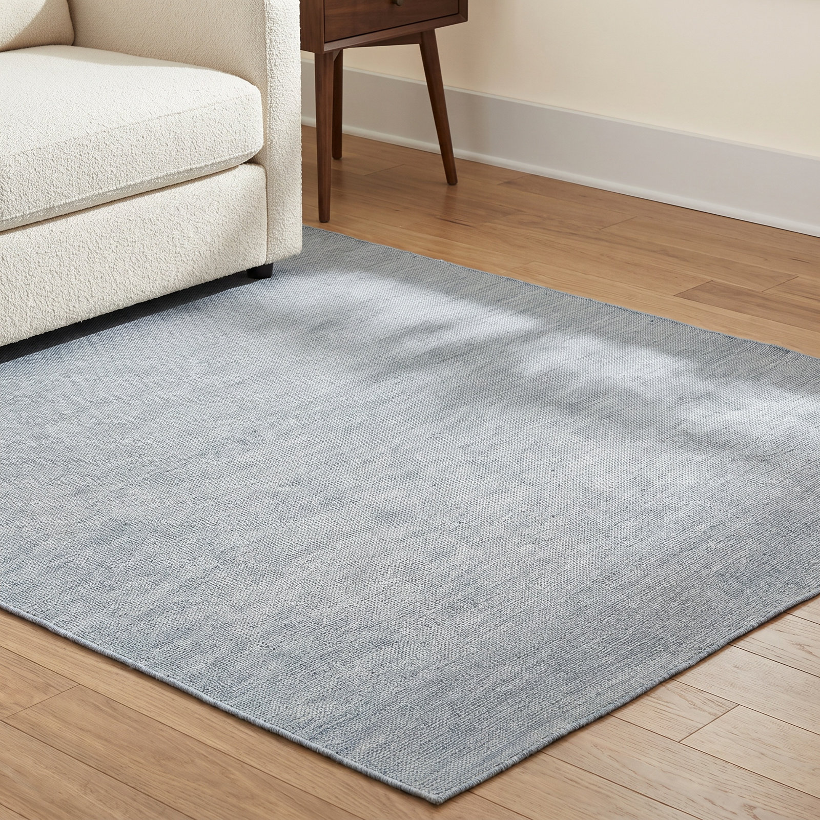 Burkett Gray Hand-Woven Outdoor Rug, Rectangle 5' x 8'