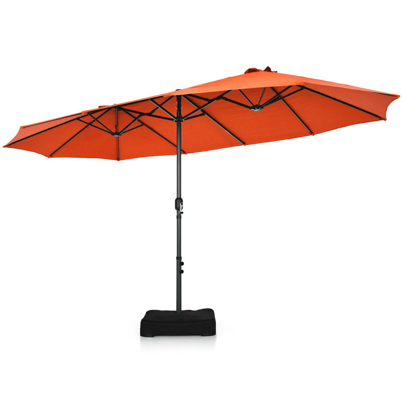 Parasol de marché double face 15 pi Arlmont & Co., Orange