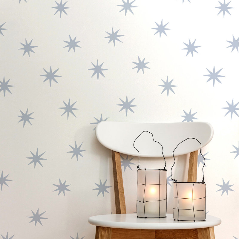 Stars, Zen Blue on White, Paper