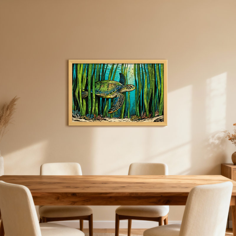 Tortue de mer, Toile tendue, Ne s’applique pas, H 20 po x l 30 po