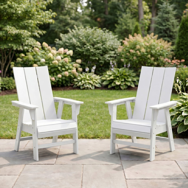 Ensemble de 2 chaises Adirondack Modern Curveback, White