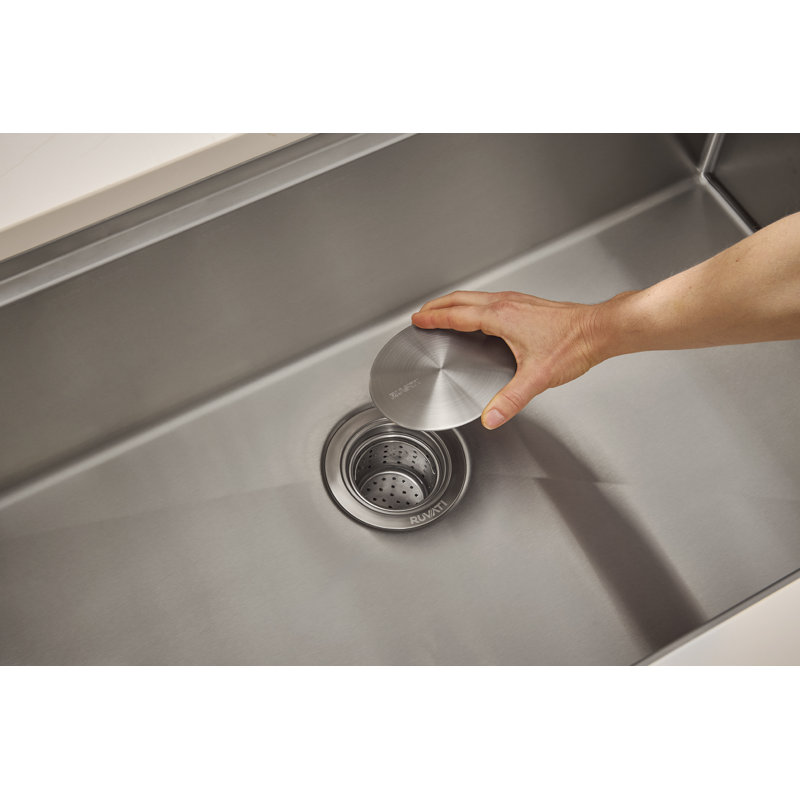 Ruvati Workstation Ledge Undermount 16 Gauge Stainless Steel Kitchen Sink Single Bowl, 19" L x 32" W