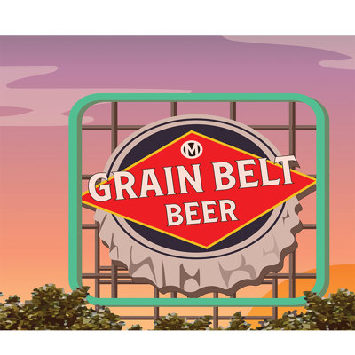 " Grain Belt Beer Sign, Minneapolis Minnesota, Graphic Art Wrapped Canvas "