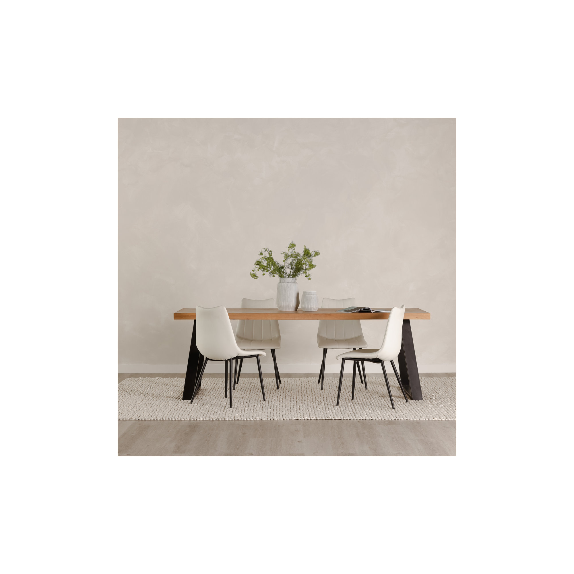 Finnigan Upholstered Side Chair, White Faux Leather