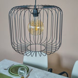 32cm H x 38cm W Metal Novelty Pendant Shade ( Screw On ) in Black