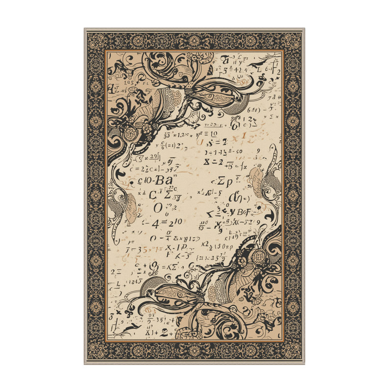 Tapis oriental doux et moelleux à motif oriental en ardoise - beige, 8 x 12