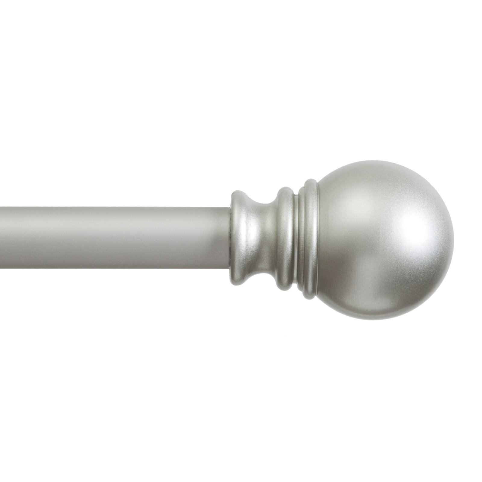 Kielle Layla Single Curtain Rod, Satin Silver