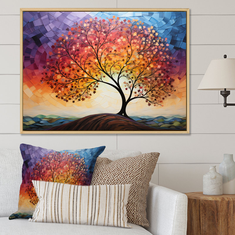 Abstrait arbre arc de couleurs II, reproduction d'art sur toile, Naturel, H 16 po x l 32 po x P 1 po