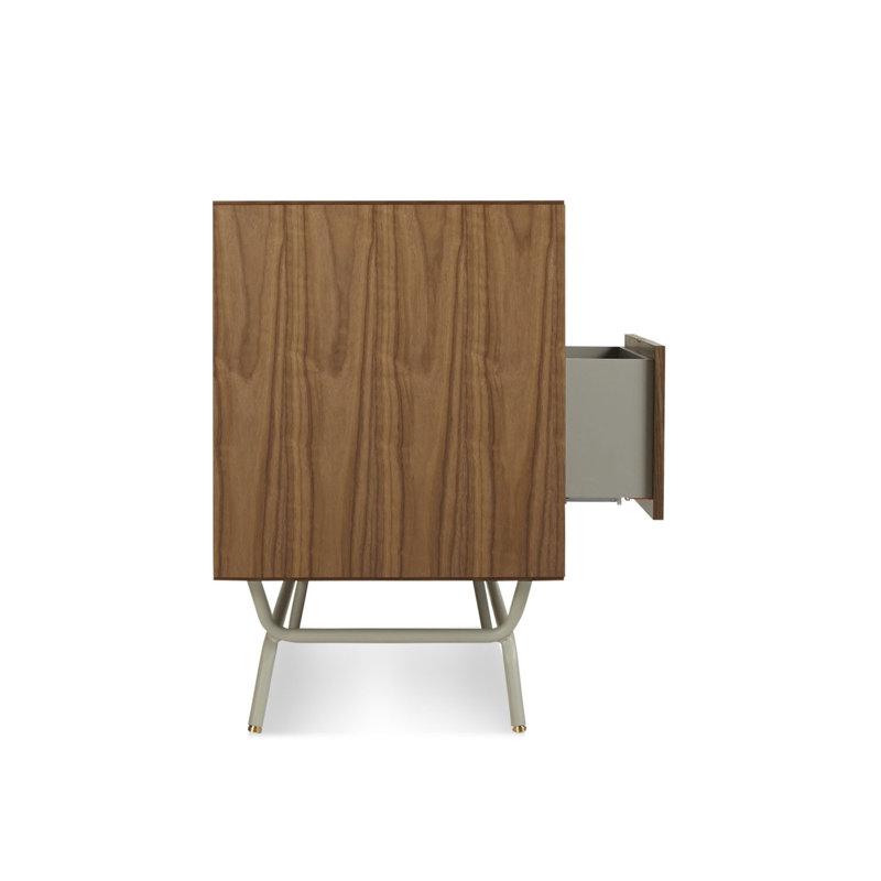Dang Media Console, Walnut/Putty Gray