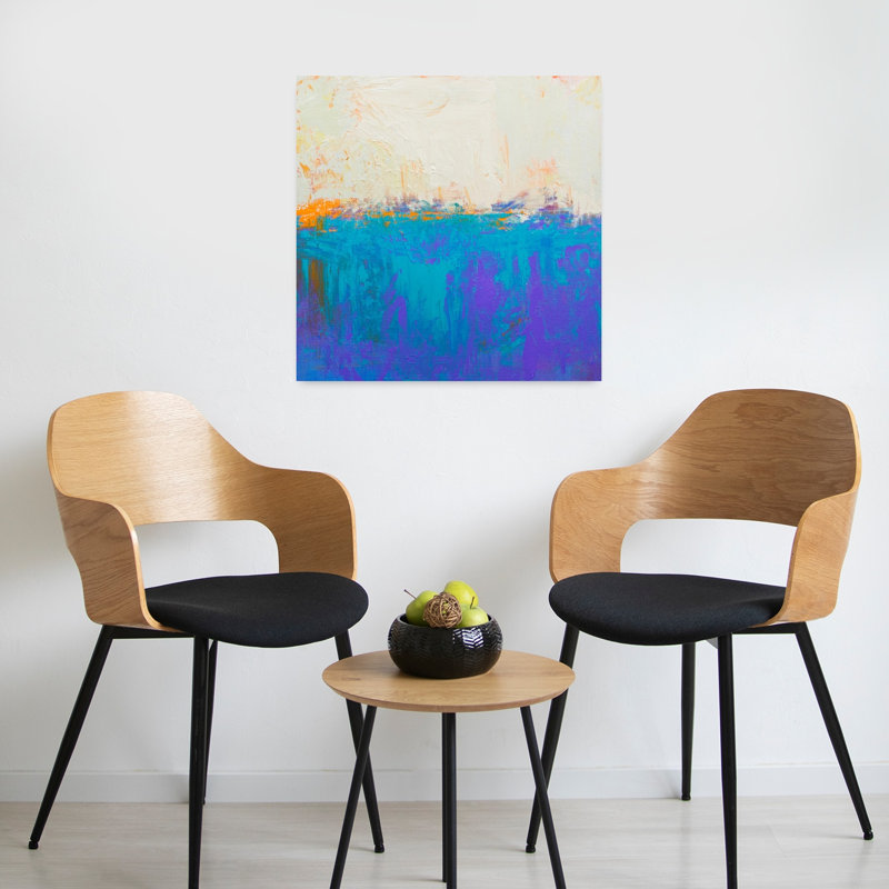 Art contemporain abstrait orange, H 24 po x l 24 po