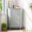 Élégante armoire de salle de bain grise