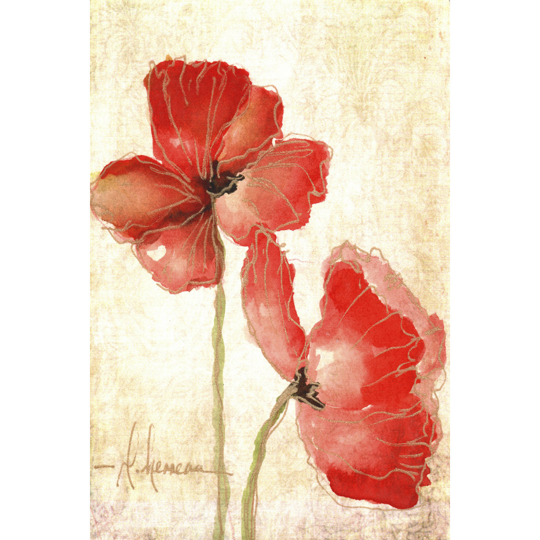 Leinwandbild Vivid Red Poppies IV von Leticia Herrera