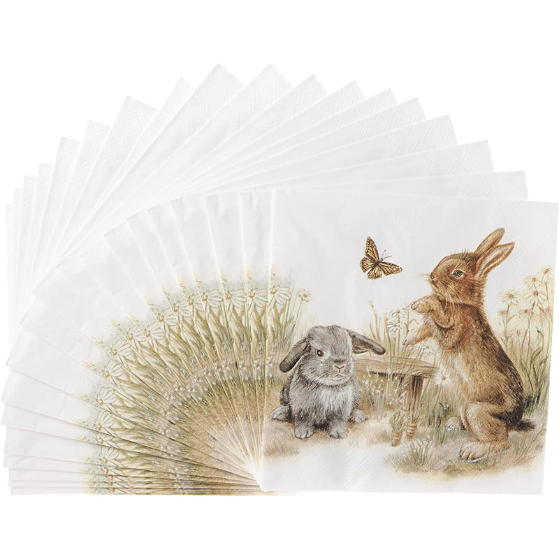 Serviettes Bunny and Clyde pour 20 personnes