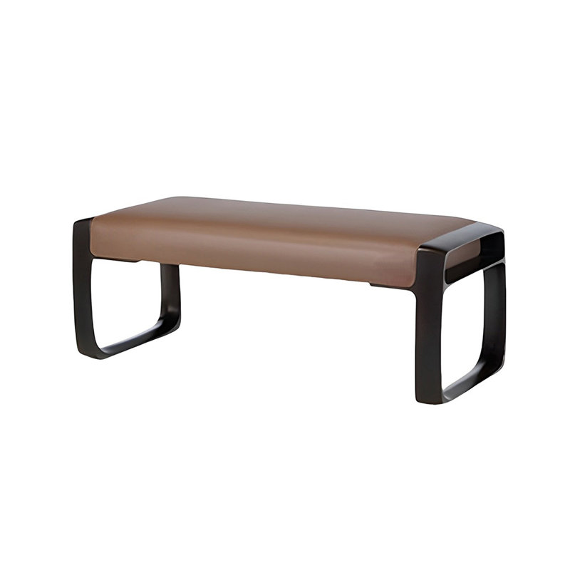 Banc rembourré en cuir Dury, H 16,53 po x l 47,24 po x P 17,71 po