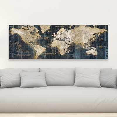Abstract World Map - Wrapped Canvas Print