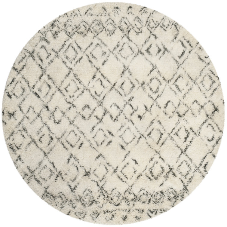 Powell Hand Tufted Nz Wool/Cotton Southwestern Rug in Ivory/Grey