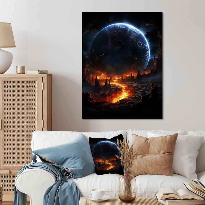 Orange et noir, comètes en galaxie III, H 40 po x l 30 po x P 1,5 po