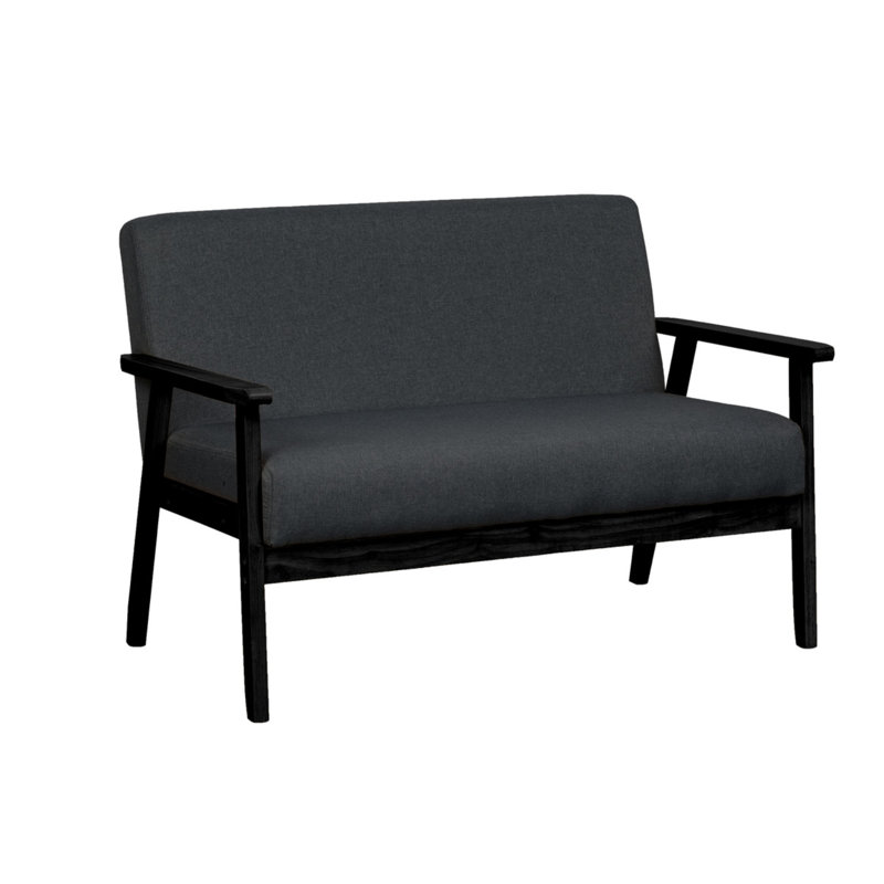 Causeuse Bahamas, Gris foncé, Bois espresso