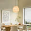 Lustre tambour 4 lumières blanc à intensité variable avec abat-jour en tissu Lustre blanc