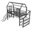 Lit mezzanine simple avec glissade et escalier, structure en métal durable, conception de maisonnette pour chambre d'enfant