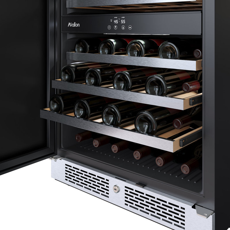 45 Bottle Dual Zone Freestanding Wine Refrigerator, Right Handed