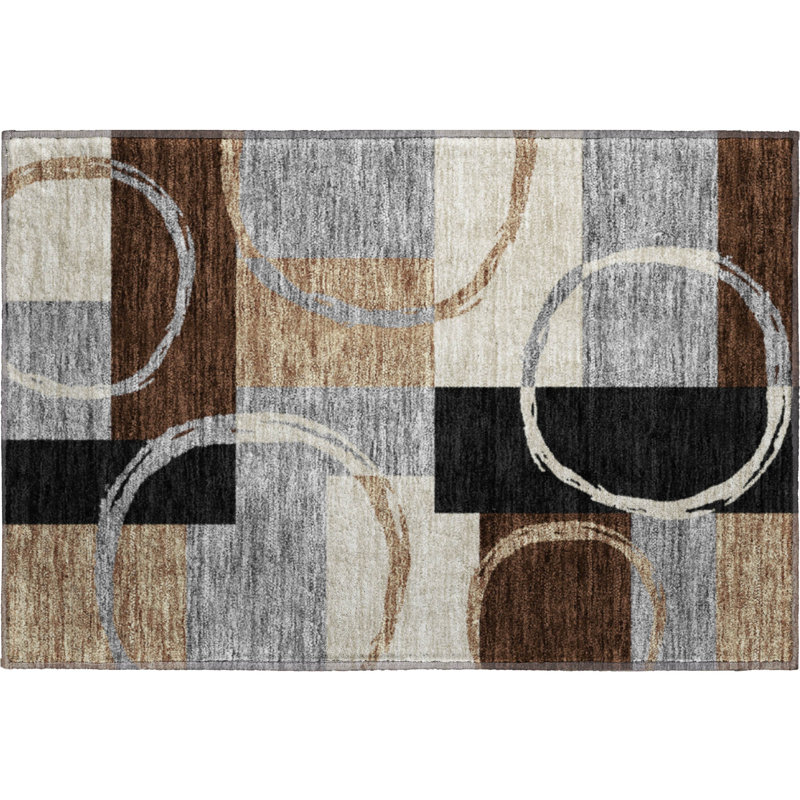 Premium Machine Washable Prisco Pewter Rug, Rectangle 1'8" x 2'6"