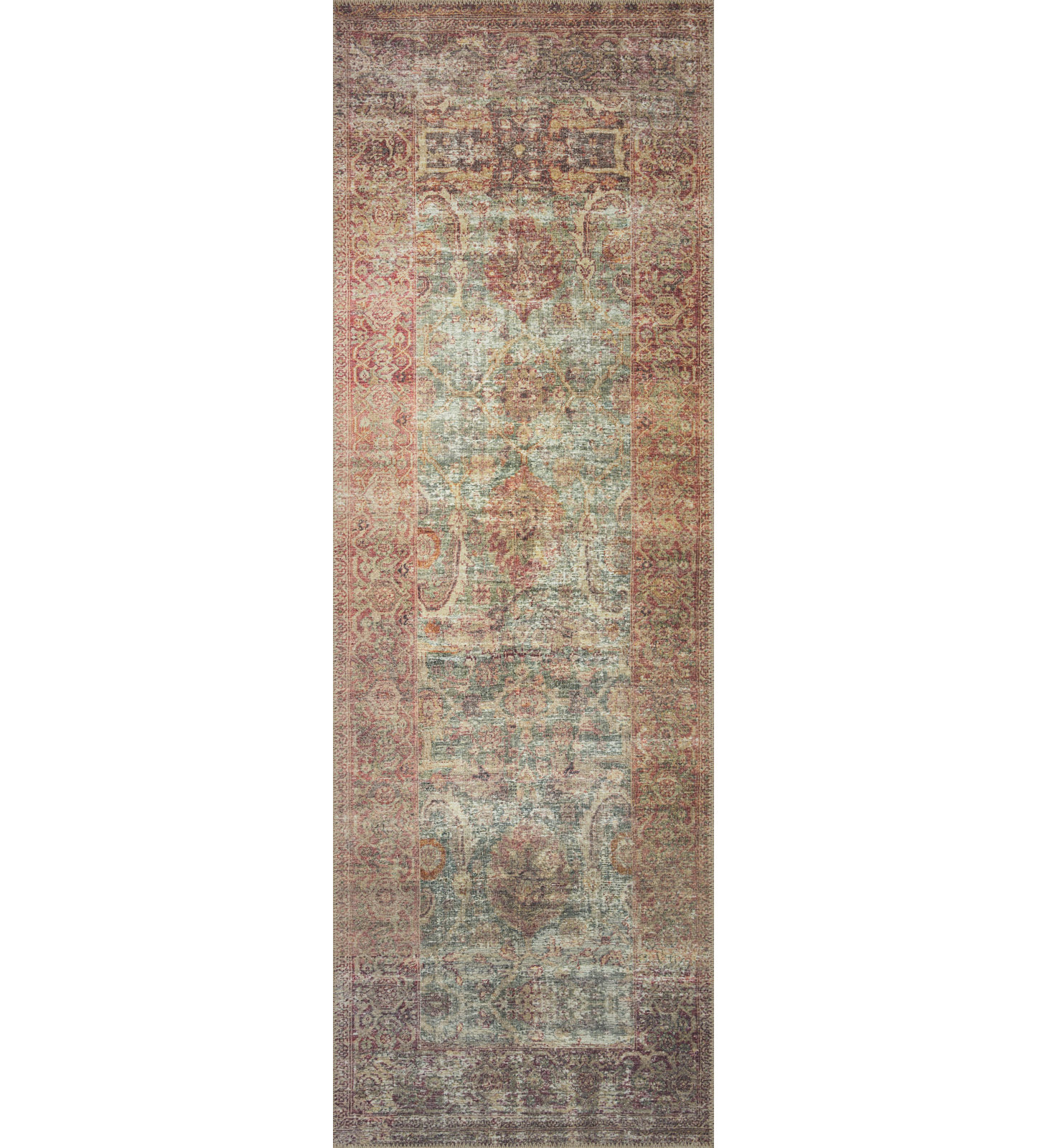Amber Lewis x Loloi Georgie Jade Sunset Oriental Rug, Runner 3' x 12'