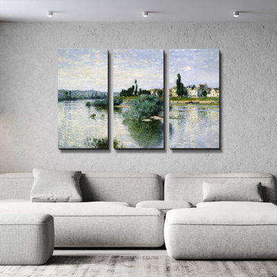 « La Seine à Lavacourt » de Claude Monet, triptyque mural, 152 x 102 cm