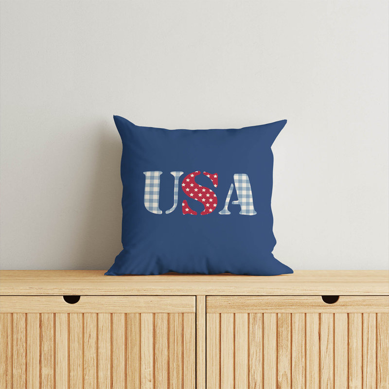 Coussin décoratif USA Gingham, Carré 20 po