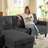 79.14" L Shaped Sofa with Storage Pockets and Reversable Storage Ottoman-1272389909
