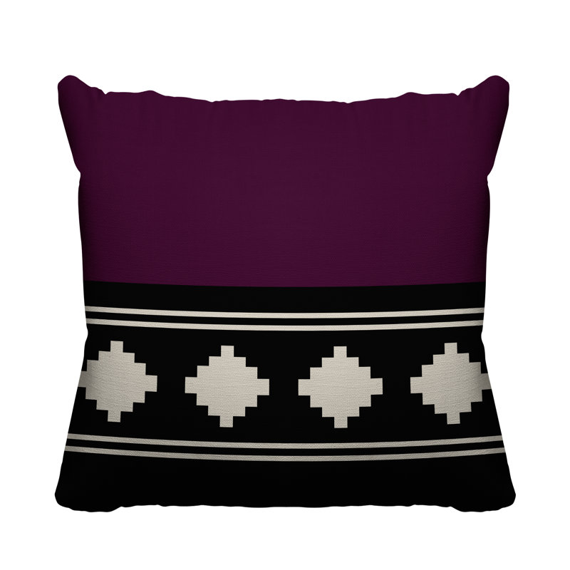 Coussin intérieur / extérieur Ector Southwestern, L 15 po x H 15 po, Mauve