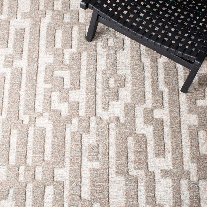 Adolphine Hand Tufted Wool Abstract Rug, Round 6'