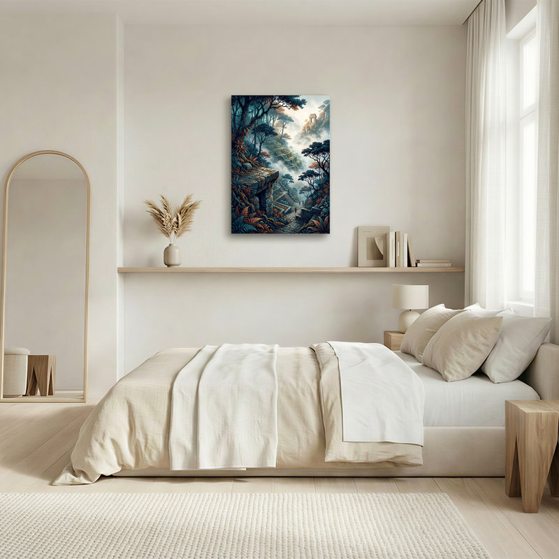 Art mural sur toile Misty Jungle, 18"H x 12"W